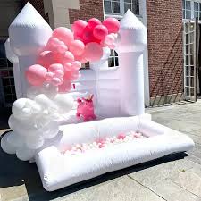 Mini Toldder Casa de rebote inflable blanca para niños, saltador comercial,  castillo hinchable de boda con PISCINA DE BOLAS para fiesta y evento -  AliExpress