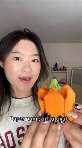 Paper origami pumpkin tutorial #diy #papercraft #halloweendiy #origami