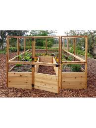 Check out this great raised vegetable garden that uses raised planters and integrated compost bins and hanging baskets to let your garden grow! Raised Garden Bed 8 X8 Or 8 X12 With Deer Fence Kit Gardener S Supply