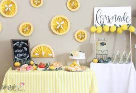 Check Out This Lemon Theme Bridal Shower She Met Her Main Squeeze Perfect For Any Bride This L Lemon Themed Bridal Shower Bridal Shower Bridal Shower Theme