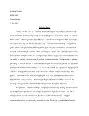 The deadline is near and you didn't even start? Reflective Essay Docx Cardina Toombs Eng 1020 Nancy Welter 5 Dec 2018 Reflective Essay Coming Into This Class As A Freshman I Wanted To Improve My Course Hero