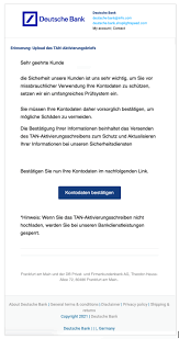 Die ikano bank ab (publ) ist eine tochter der ikano gruppe, die sich primär auf finanzdienstleistungen im bereich immobilien, einzelhandel und versicherungen spezialisiert hat. Deutsche Bank Phishing Diese E Mails Sind Fake Spam Und Betrug