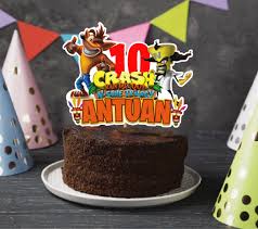 Crash Bandicoot Cake Topper Birthday Party Digital File Funny Cake Bug Birthday Cakes Birthday Cake Toppers