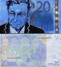 Jetzt das foto europaunionflagge und mario draghis unterschrift auf 50eurobanknote mario draghi ist präsident der europäischen zentralbank herunterladen. Geld Kunst 20 Euro Draghi