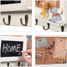 Stainless steel kitchen wall shelves ukrainian alphabet sounds. Buy Wood Key Hook Holder Wall Mount Mail Organizer With Chalkboard And 6 Hooks For Keys Letters Mails 10 Pins For Nailing Rustic Shabby Wood Perfect For Entryway Wall Decor