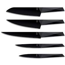 Bloc De 5 Couteaux Furtif Lame Noire Fabrication France