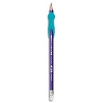 MAPED Blister de 2 Crayons graphite BLACK'PEPS KIDY LEARN triangulaire HB,  embout gomme + 1 guide doigts