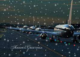 Multiple Planes Christmas Card Aviation Christmas Cards Christmas Advertising Christmas Cards