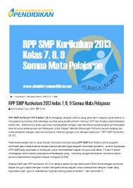 Rpp smp kurikulum 2013 untuk kelas vii semester 1. Pdf Rpp Smp Kurikulum 2013 Kelas 7 8 9 Semua Ahmad Supiani Academia Edu