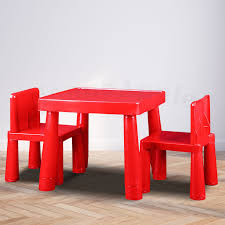Lenoxx kids 5 piece plastic table & chairs. Kids Table Chair Play Furniture Set Plastic Fountain Activity Dining Chairs Red