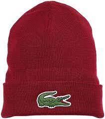 Lacoste Mens Big Croc Beanie Beanie Hat Alizarin Red One Size At Amazon Men S Clothing Store Beanie Lacoste Crocs