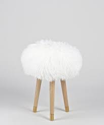 stool fur chair white mongolian lamb fur genuine etsy in 2021 stool white fluffy chair dining chairs diy