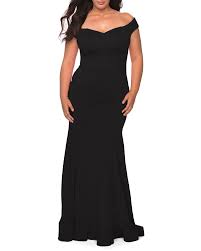 Plus Size Off The Shoulder Jersey Bodycon Gown
