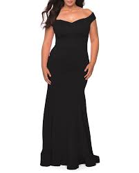 plus size off the shoulder jersey bodycon gown