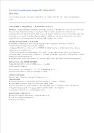 Preschool Assistant Teacher Resume With No Experience Templates At Allbusinesstemplates Com