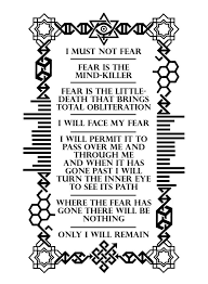 I Will Not Fear Fear Is The Mind Killer My Client Is Getting A Tattoo Of The Bene Gesserit Litany Against Fear And Commissioned Me To Make A Frame For The Text Here Is Dune Quotes Fear Tattoo Fear