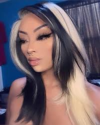 Black and blonde hair color wig