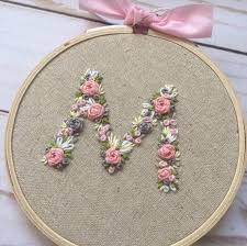 9.25 x 7.25 inches (each letter is 1.5″ tall). Made To Order Personalized Hand Embroidered Letter Initial Etsy Embroidery Flowers Pattern Floral Embroidery Patterns Flower Embroidery Designs
