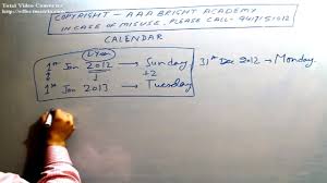Shortcut For Calendar Aptitude Problems