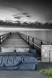 Bedroom Black And White Wall Mural Jetty Black And White Wallpaper Mural Wallpaper Wall Murals Black And White Wallpaper