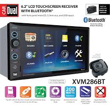 dual electronics xvm286bt 6 2 inch led backlit lcd multimedia touch screen double din car stereo with built in bluetooth usb microsd ports steering