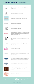 Kids Clothing Fit Guide By Brand Kids Clothing Box Kids Clothing Brands Baby Clothes Sizes