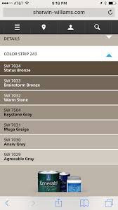 I was always all about tan paint (it's warmer!), but walking into a third house with walls that needed to be painted, i figured it'd be a fun time to try out gray paint and. Sherwin Williams Paint Strip Sherwin Williams Colors Anew Gray Brainstorm Bronze