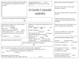 New Aqa B2 6 Respiration Revision Aid Resources Tes Science Teaching Resources Biology Revision Gcse Biology Revision