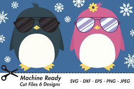 Download Cool Penguins With Shades And Snowflakes Graphic By Captaincreative Creative Fabrica PSD Mockup Templates
