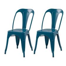Chaise Indus Bleu Mat Lot De 2 Chaise Indus Chaise Chaise Metal