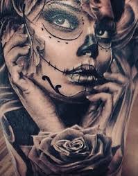 Perfect tattoo artost make crazy dia de los muertos sugar skull and simple text tattoo on women's upper back. Day Of The Dead Tattoo Collection Dia De Los Muertos Design Press