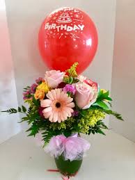 Flowers and balloons for birthday. Happy Birthday With Free Latex Balloon In Reno Nv Flower Bell