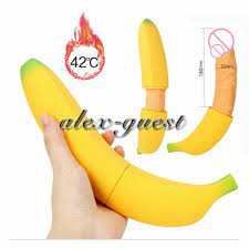 Banana Shape Heating Penis Dildo Multispeed Sex Machine Vibrator Women  Adult Toy 