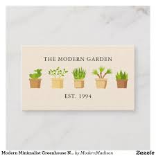 Modern Minimalist Greenhouse Nursery Plants Business Card Zazzle Com Plant Nursery Succulent Landscaping Succulent Landscape Design