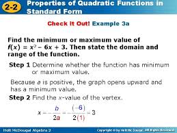 How do you find the minimum quadratic equation? Properties Ofof Quadratic Functions In Properties Quadratic 2