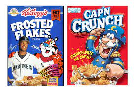 Cinnamon toast crunch's mascots are the crazy squares, which are the individual pieces of the cereal. The Psychology Of The Cereal Box Design