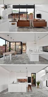 The Bright White Ground Floor Of This Modern House Extension Has Been Designed Interior Design Kitchen Contemporary Floor Design Interior Design Kitchen Small