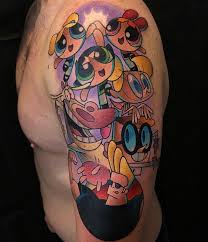 classic cartoon network half sleeve so good by danegrannontattooer cartoon tattoos nerdy tattoos half sleeve tattoo
