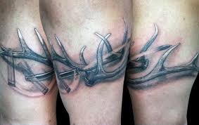 Put different tribal tattoos with drawings of strange roots, dragon or a rose, you have several to choose from and put these tattoos on the skin easily: 70 Antler Tattoo Designs For Men Cool Branched Horn Ink Ideas