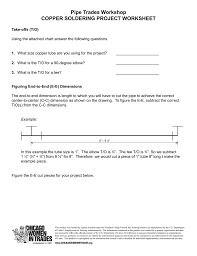 Copper Solder Project Worksheet