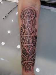 Earth wind fire water tattoo by dublin ireland tattoo artist 'pluto' on another motorcycle adventurer. Forearm Tattoo Steven D Alton Trueartists