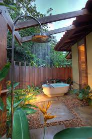 Set In A Private Rainforest Reserve Within The Amazon Forest Cristalino Lodge Has Been Carefully Designed Outdoor Bathroom Design Outdoor Bathtub Outdoor Tub