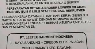 Download lowongan krj toko matrial kenek daerah kranji. Lowongan Kerja Pt Leetex Garment Indonesia Terbaru 2021