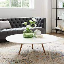 Montana natural coffee table $ 1,499. Lippa 47 Round Wood Top Coffee Table With Tripod Base Contemporary Modern Furniture Modway