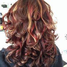 Brown Base With Intense Red And Caramel Highlights Red Highlights In Brown Hair Brown Hair With Highlights Hair Color Highlights