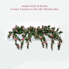 Artificial mixed flower window box trough container with yucca. Diy Artificial Azalea Vines Bushes For Window Boxes