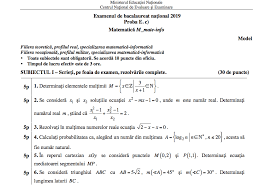 Calendarul de bac prevede că probele scrise… mai departe ». Bac 2019 Modele De Subiecte Pentru Limba RomanÄƒ È™i MatematicÄƒ Edupedu Ro