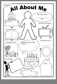 This section of our worksheets works to help improve the writing skills of 1st graders. Pin By Ivelipse Arnal On Classroom All About Me Preschool First Day Of School Activities All About Me Worksheet
