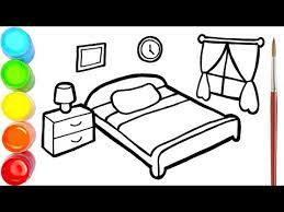 Anda bisa menghias ruang dalam warna yang anda sukai dan menunjukkan orang tua. Menggambar Dan Mewarnai Kamar Tidur Untuk Anak Anak Mewarnai Ara Plays Art Youtube