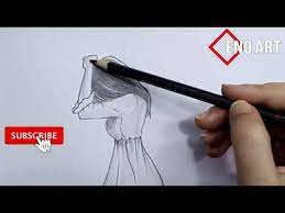 رسم سهل بالرصاص بنت تشعر الحزن youtube girl drawing drawings